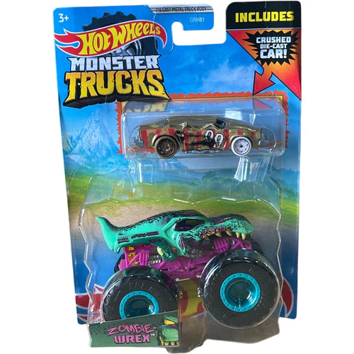 Hot Wheels Monster Trucks Zombie Wrex 2-Pack Vehicles 1:64 Scale - Tistaminis