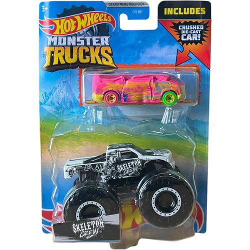 Hot Wheels Monster Trucks Skeleton Crew 2-Pack Vehicles 1:64 Scale - Tistaminis
