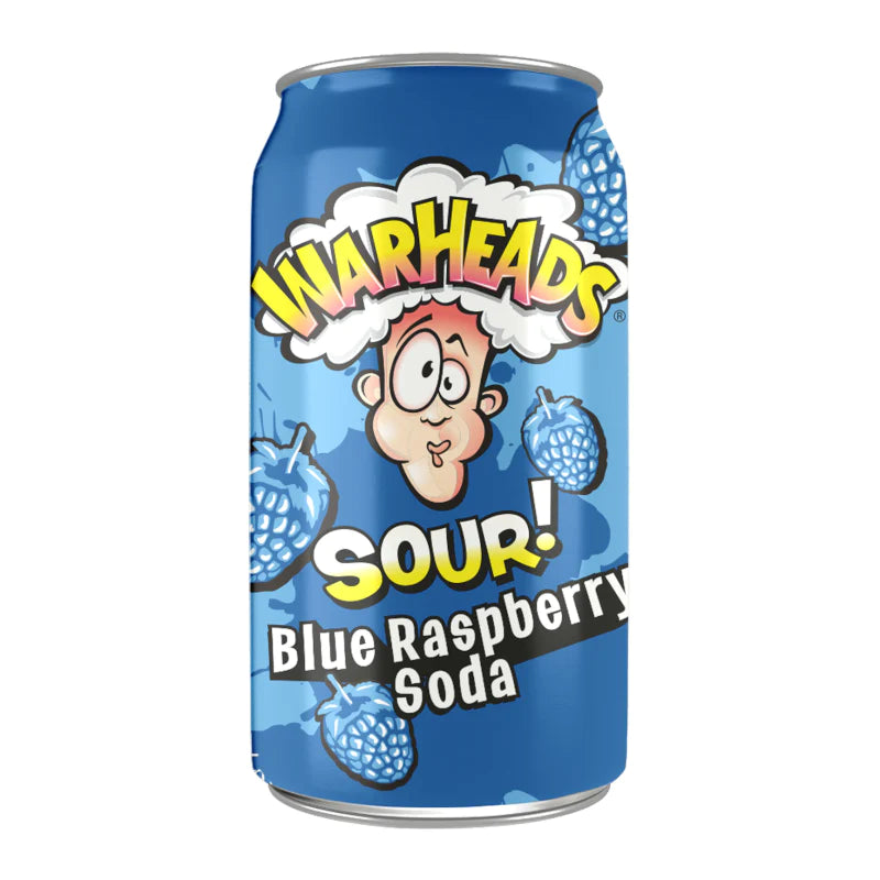 Warheads Sour Blue Raspberry Soda (355ml) - Tistaminis
