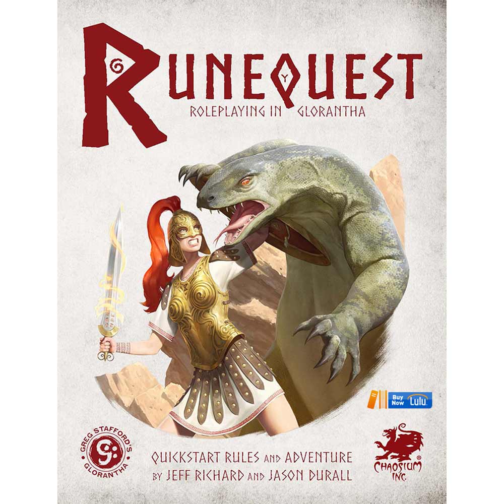 RUNEQUEST ROLEPLAYING IN GLORANTHA QUICK START NEW - Tistaminis