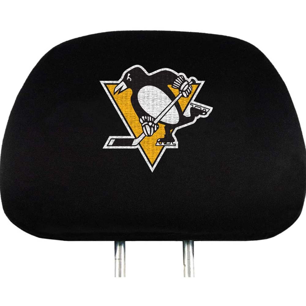 NHL AUTO HEAD REST COVER - PITTSBURGH PENGUINS NEW - Tistaminis
