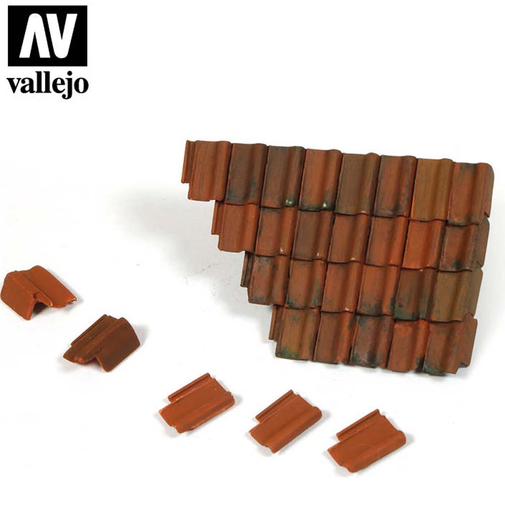 VALLEJO DAMAGED ROOF SECTION & TILES (1/35) TUFT - Tistaminis