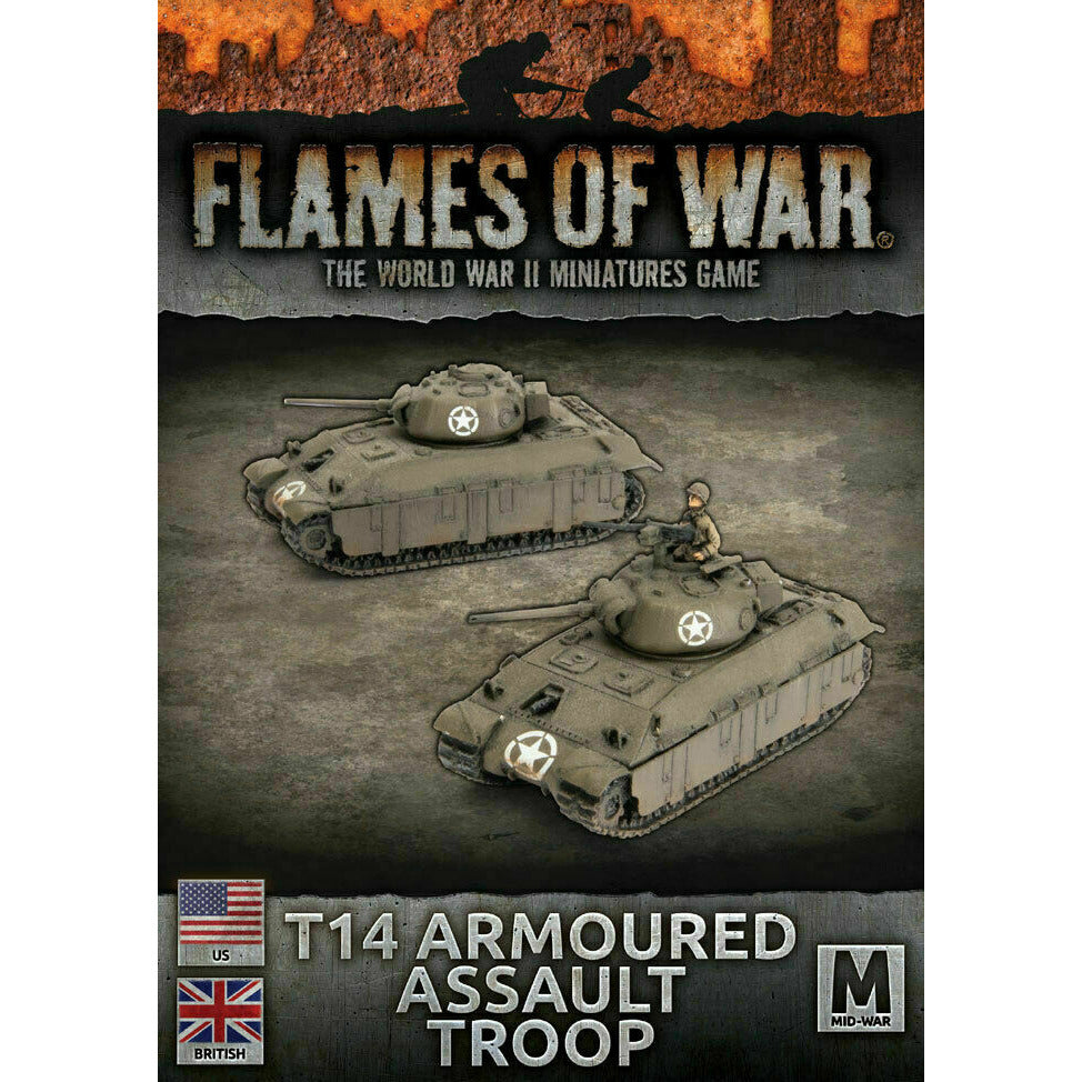 Flames of War Mid War British / American T14 (75mm) Assault Tanks (x2) New - Tistaminis
