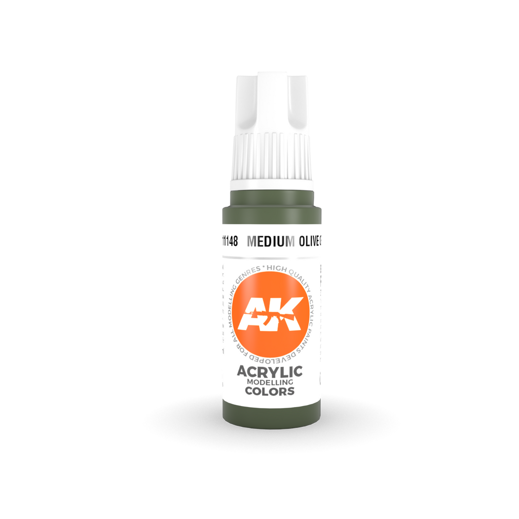 AK 3rd GEN Acrylic Medium Olive Green 17ml - Tistaminis