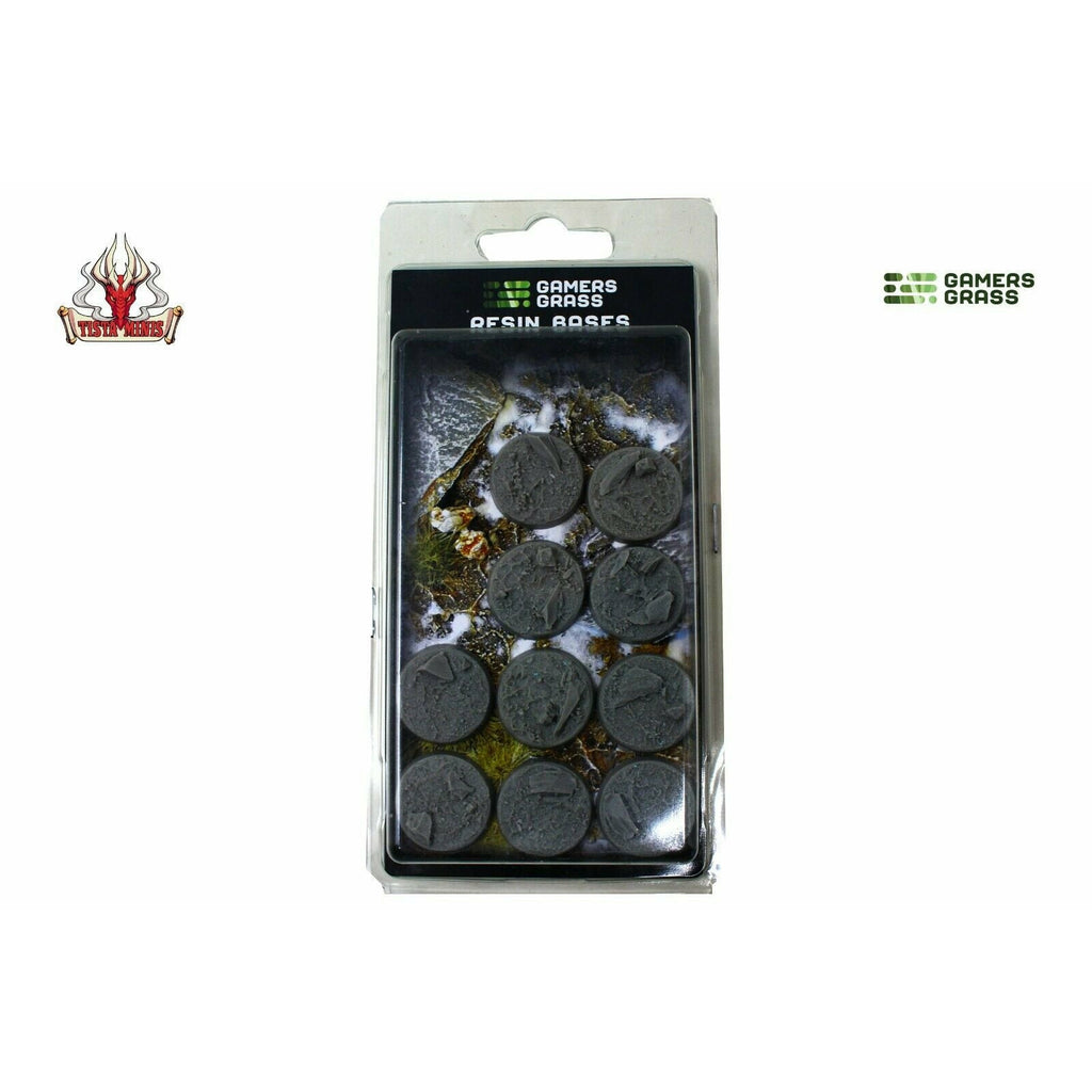 Gamers Grass Rocky Fields Resin Bases Round 25mm (x10) New - TISTA MINIS