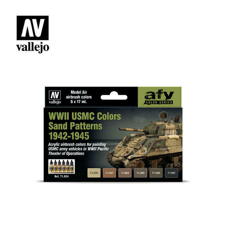 Vallejo WWII USMC COLORS SAND PATTERNS 1942-1945 Paint Set New - TISTA MINIS