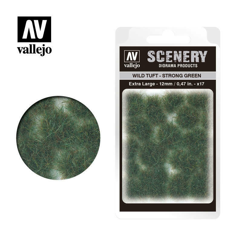 Vallejo WILD TUFT STRONG GREEN X-LARGE, 12MM, 17 UNITS Tuft - TISTA MINIS