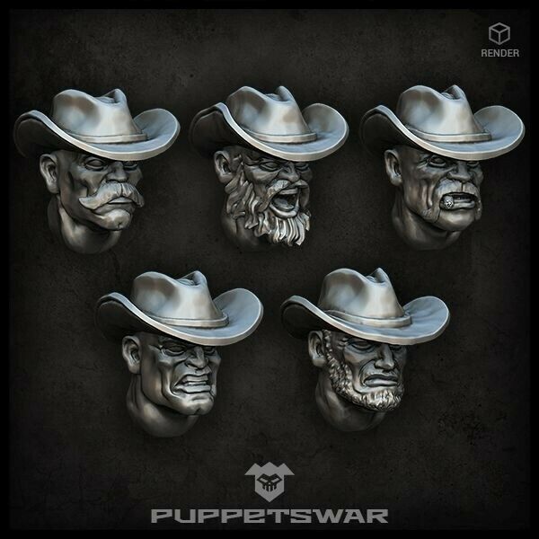 Puppets War Gunslinger heads New - Tistaminis