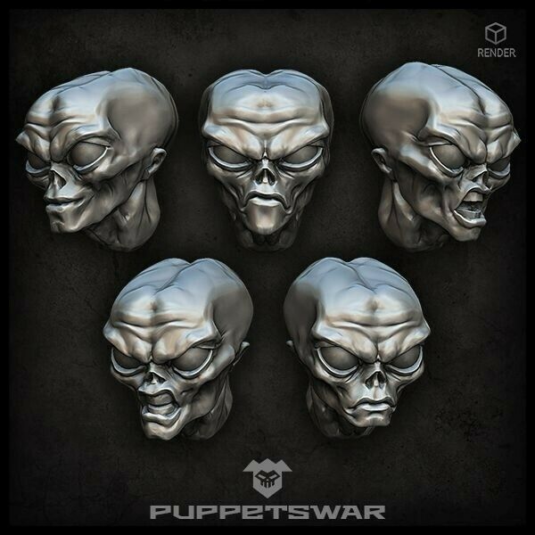 Puppets War Gray Alien Heads New - Tistaminis