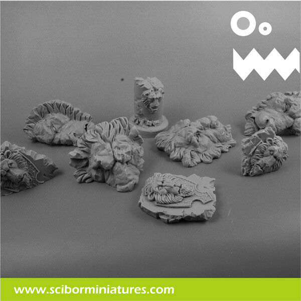 Scibor Miniatures Lion Basing Kit (8) New - TISTA MINIS