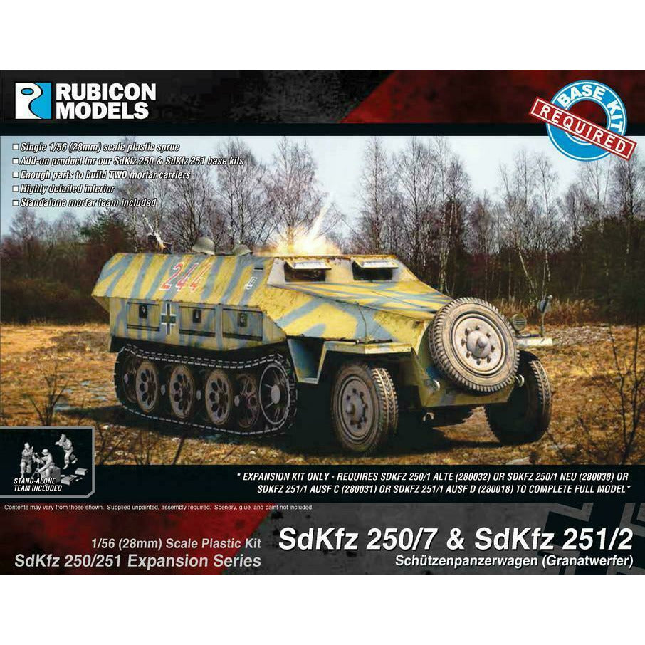 Rubicon German SdKfz 250/251 Expansion Set-SdKfz 250/7 & 251/2 Mortar Carrie New - Tistaminis