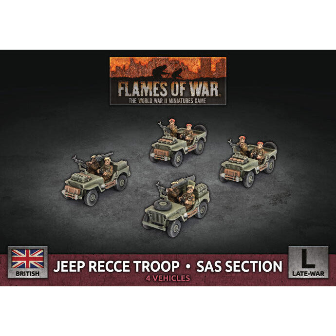 Flames of War British Airborne/SAS Jeeps (4x Plastic) Oct 29 Pre-Order - Tistaminis
