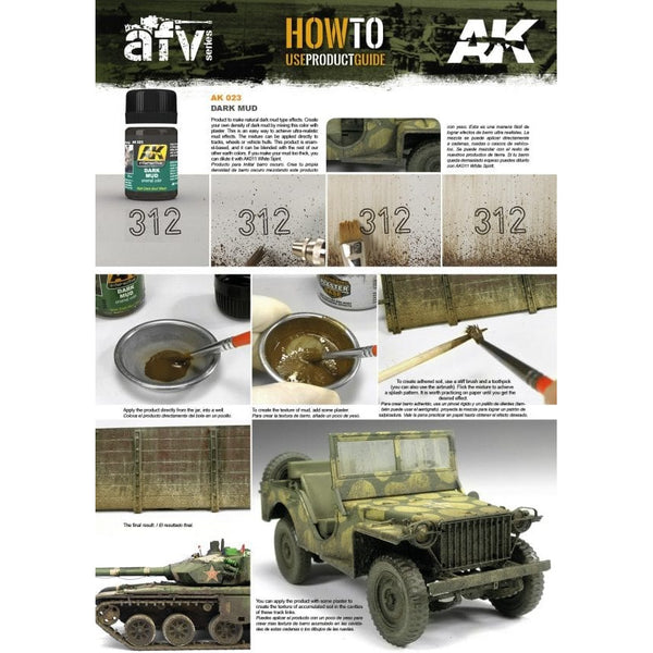 AK Interactive AK023: AK Weathering efects Dark Mud 1 x 30ml (ref. AK-023)