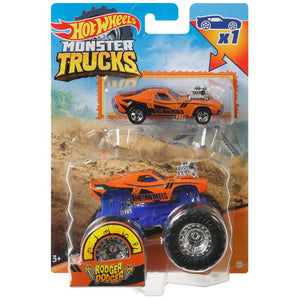 Hot Wheels Monster Trucks Orange Rodger Dodger 2-Pack Vehicles 1:64 Scale - Tistaminis