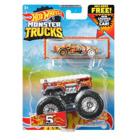 Hot Wheels Monster Trucks Red 5 Alarm 2-Pack Vehicles 1:64 Scale - Tistaminis