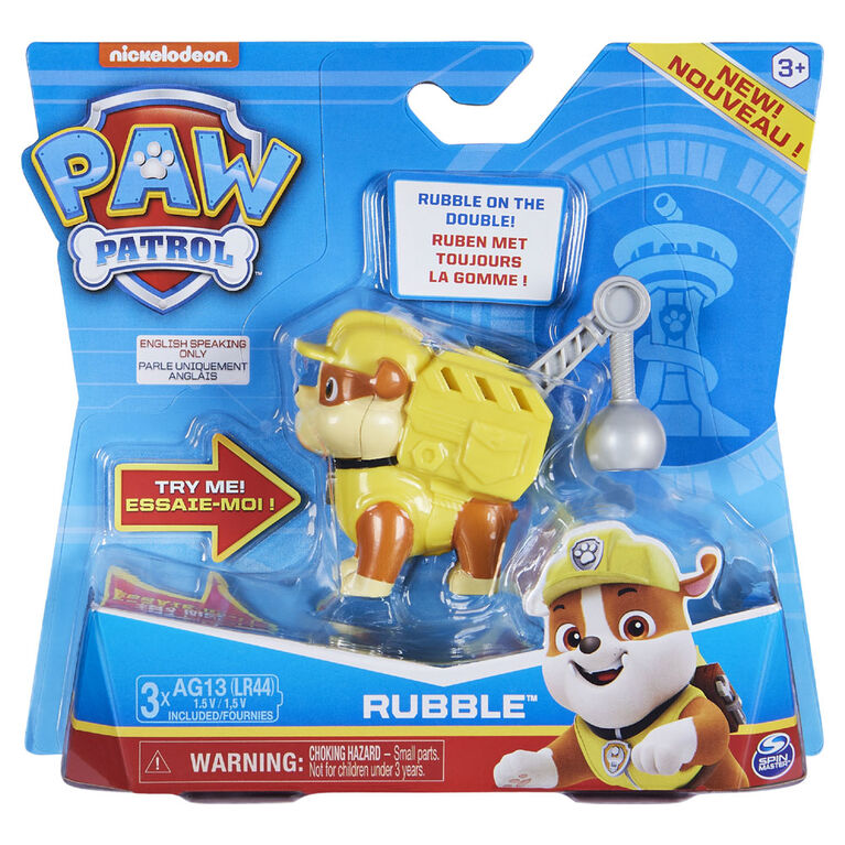 Paw Patrol Action Pack Pup and Badge Rubble with Sounds and Phrases - Tistaminis