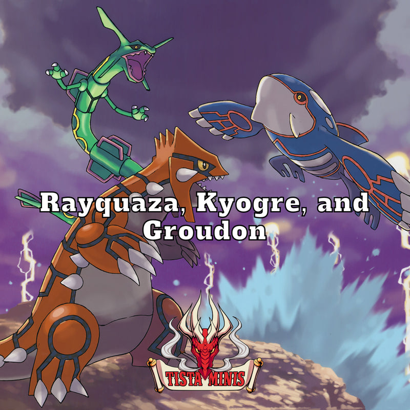 Rayquaza, Kyogre, and Groudon