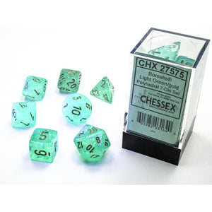 Chessex Dice Borealis: 7Pc Light Green/Gold - CHX27425 New - Tistaminis
