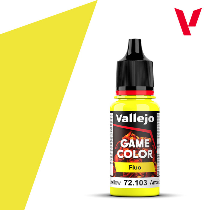 Vallejo Game Colour Paint Game Color Flourescent Yellow (72.103) [OLD VERSION]