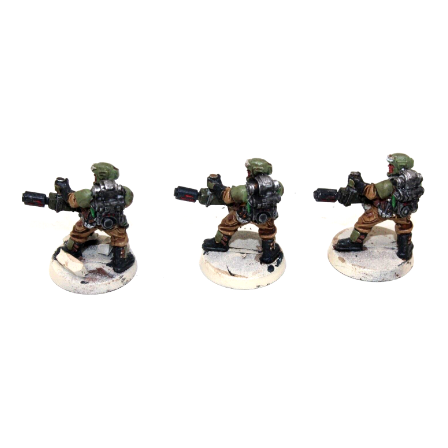 Warhammer Imperial Guard Cadian Melta Gun Team Metal Well Painted - A38