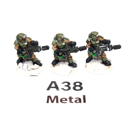 Warhammer Imperial Guard Cadian Melta Gun Team Metal Well Painted - A38