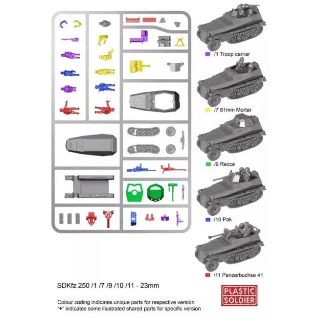 Plastic Soldier WW2V20022 1/72ND GERMAN SDkFZ 250 ALTA HALFTRACK New - Tistaminis