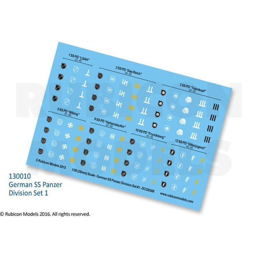 German SS Panzer Division Set 1 Decal Sheet (DCGE008) New - Tistaminis