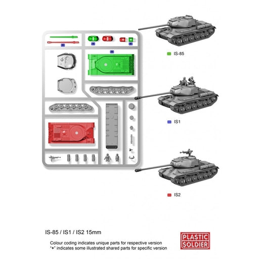 Plastic Soldier Company 15MM IS2 TANK X 5 VEHICLES New - Tistaminis