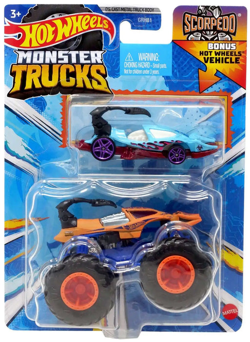 Hot Wheels Monster Trucks SCORPEDO 2-Pack Vehicles 1:64 Scale