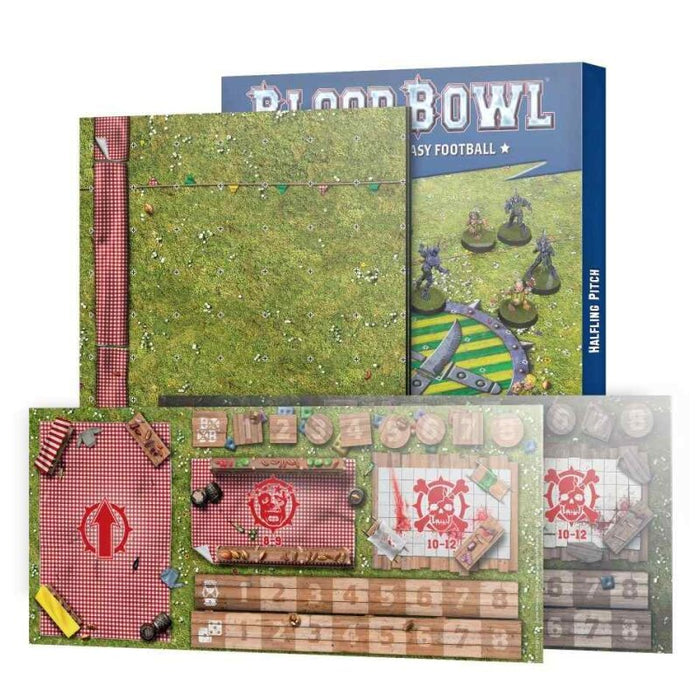 Blood Bowl Halfling Pitch Double-Sided Pitch & Dugout New - Tistaminis