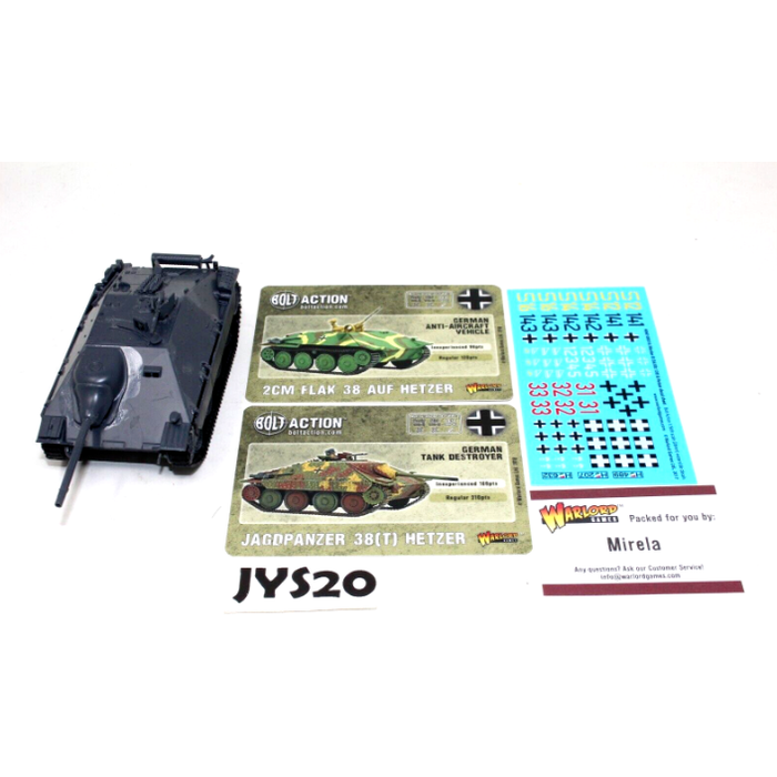 Bolt Action JAGDPANZER 38(T) HETZER German Tank Destroyer JYS20