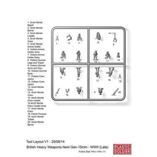 Plastic Soldier Company 15MM LATE WAR BRITISH HEAVY WEAPONS 1944-1945 New - Tistaminis