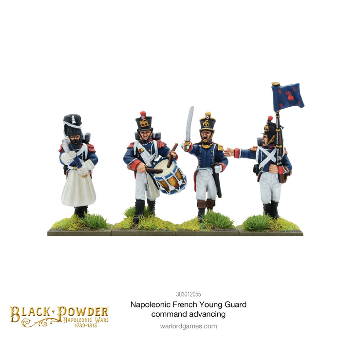 Black Powder Napoleonic French Young Guard command advancing