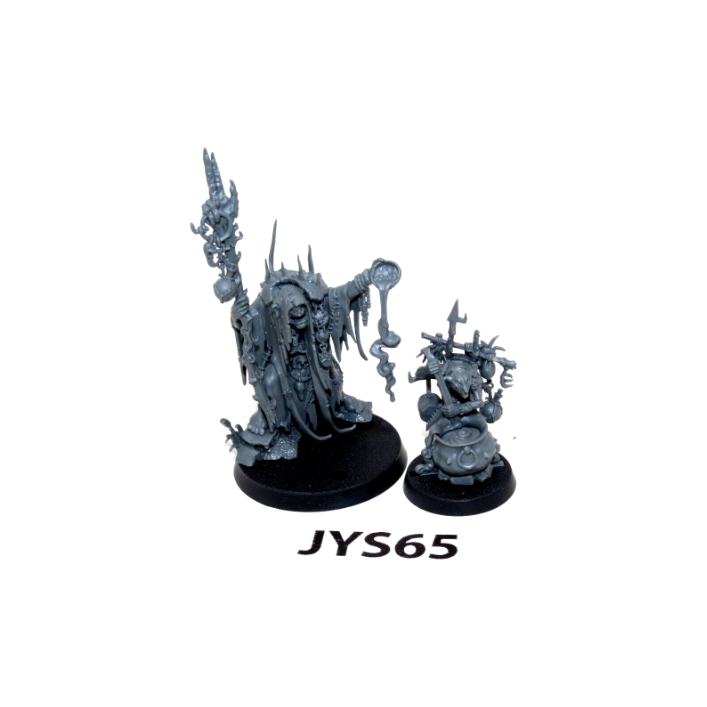 Warhammer Orcs and Goblins Kruelboyz Swampcalla Shaman with Pot-Grot JYS65 - Tistaminis