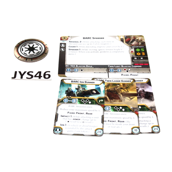 Star Wars Legion Republic BARC Speeder Reference Cards JYS46