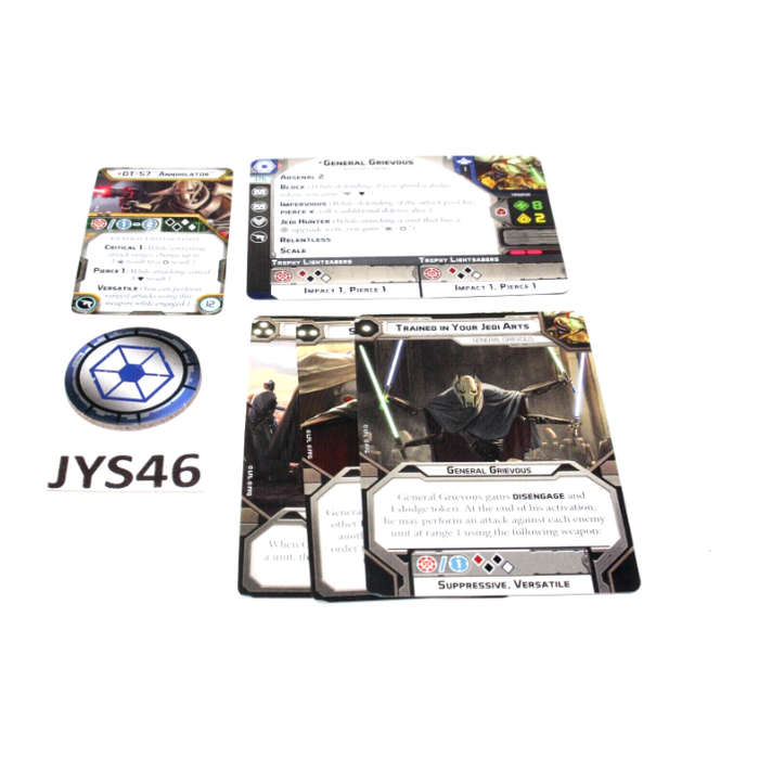 Star Wars Legion Grevious Reference Cards JYS46