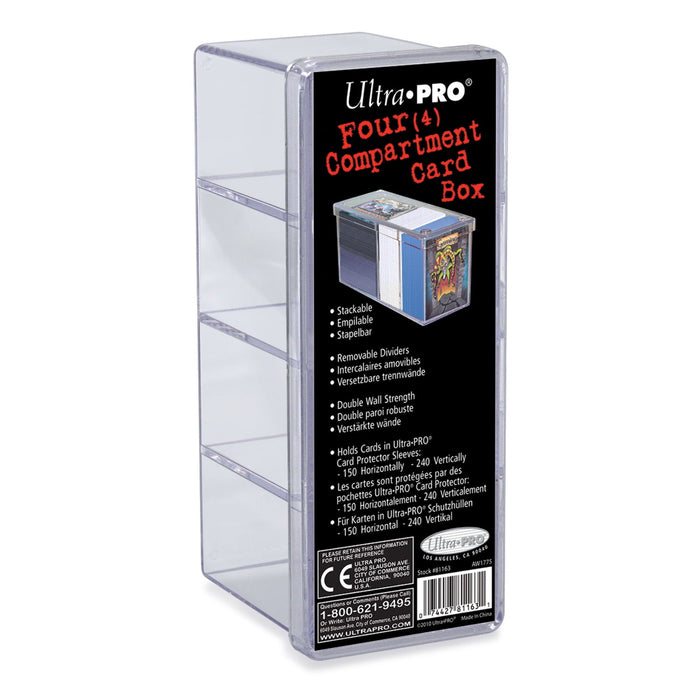 ULTRA PRO - 4 COMPARTMENT CLEAR BOX New