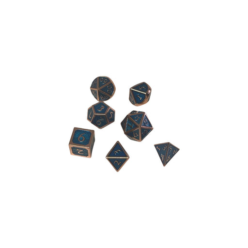 Metal Dungeons and Dragons Dice - Atlantis Blue - Tistaminis