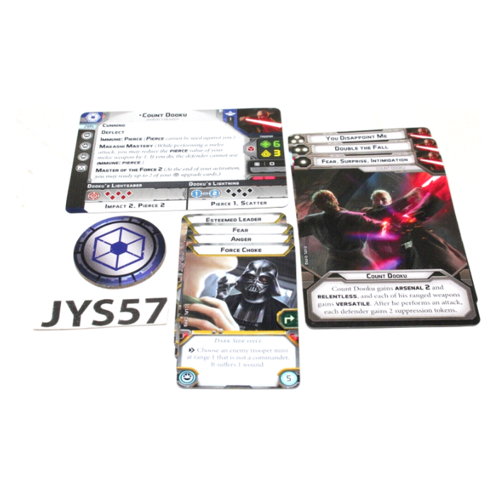 Star Wars Legion Count Dooku Reference Cards JYS57