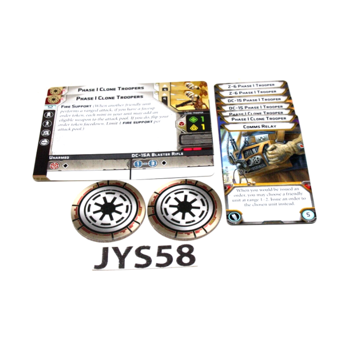 Star Wars Legion Republic Phase 1 Clone Troopers Reference Cards JYS58