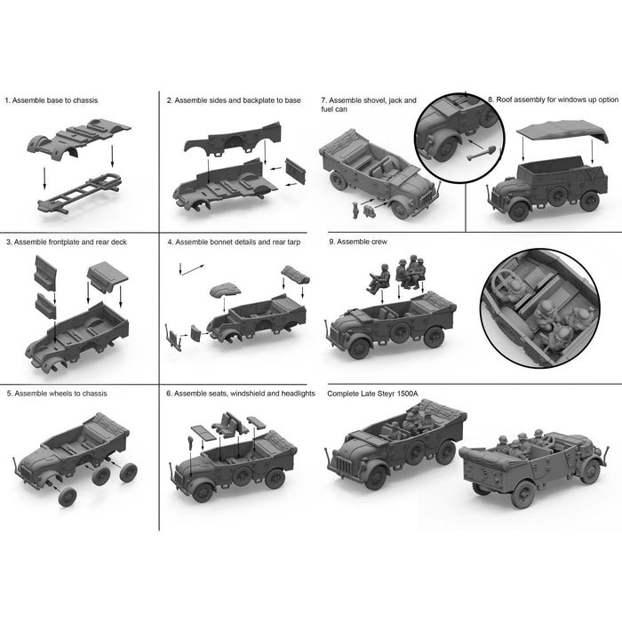 Plastic Soldier Company 15mm GERMAN STEYR HEAVY CAR X 5 New - Tistaminis