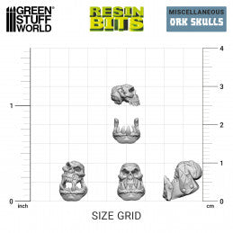 Green Stuff World 21x Resin ORK Skulls New