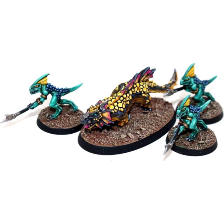 Warhammer Lizardmen Razordon Hunting Pack Well Painted JYS53 - Tistaminis