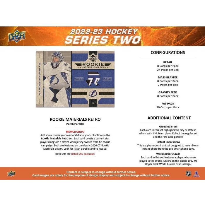 UPPER DECK SERIES 2 HOCKEY 22/23 RETAIL BOX New - Tistaminis