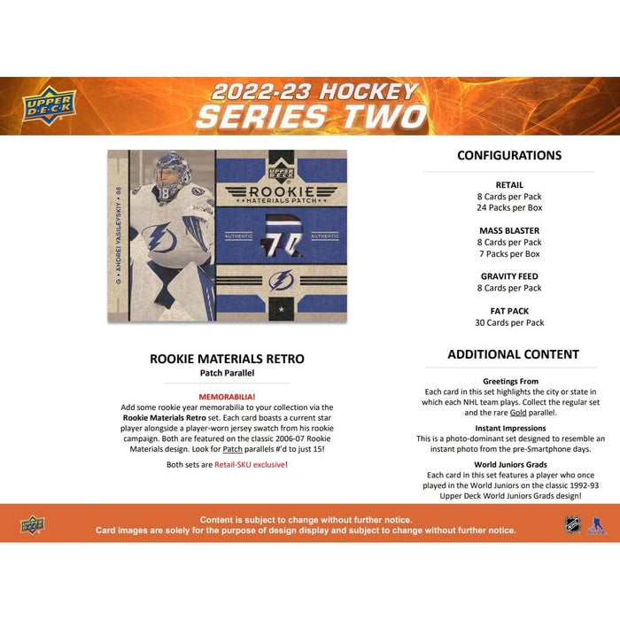 UPPER DECK SERIES 2 HOCKEY 22/23 TIN New - Tistaminis