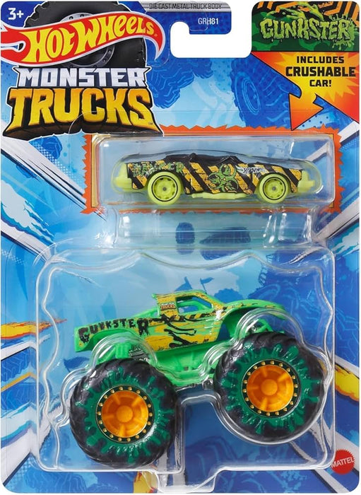 Hot Wheels Monster Trucks GUNKSTER 2-Pack Vehicles 1:64 Scale