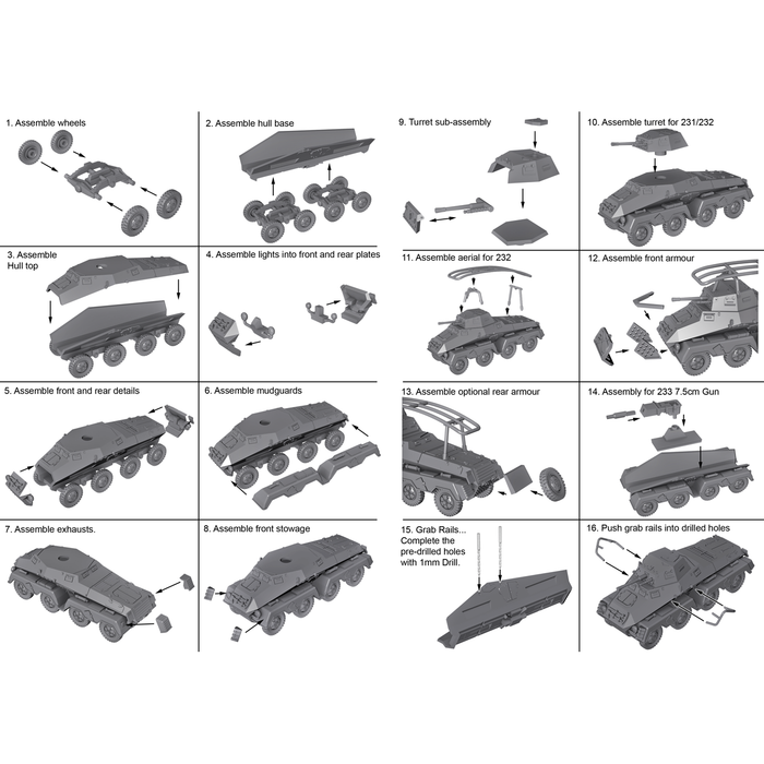 Plastic Soldier WW2V20025 1/72ND GERMAN SDKFZ 231 8 RAD HEAVY ARMOURED CAR New - Tistaminis