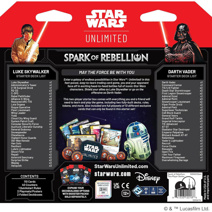 Star Wars: Unlimited: Spark of Rebellion Two Player Starter