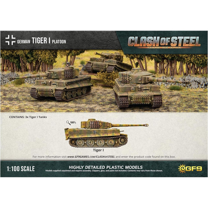 Clash of Steel Tiger I Tank Platoon (x3 Plastic)