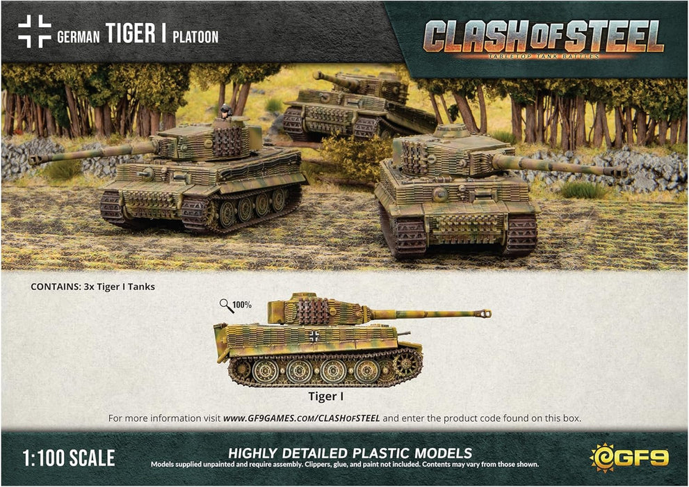 Clash of Steel Tiger I Tank Platoon (x3 Plastic)